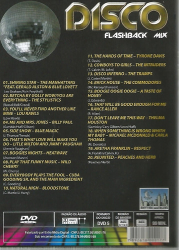 Dvd - Disco Flashback Mix - Tramps, Commodores, Stylistics (Usado)
