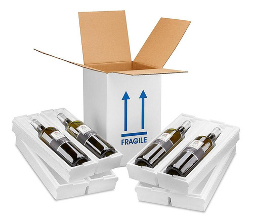 Cajas Envíos De Botellas De Vino - Para 4 Botellas - 4/paq