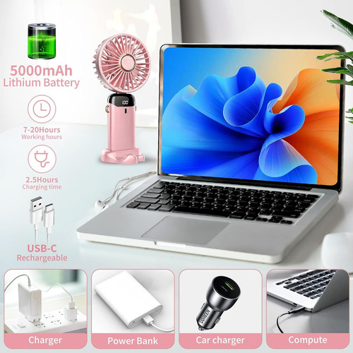Mini Ventilador/fan Portátil Usb Recargable 5 Velocidad