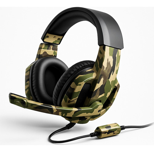 Headset Gamer P2 Camuflado Com Microfone E Fone 2 Cores Pc
