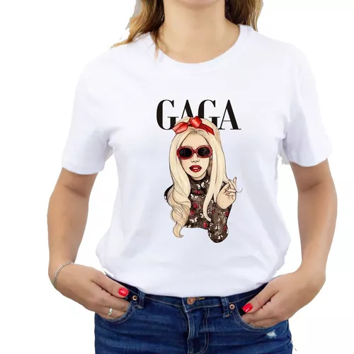 Polera Dama Estampada 100%algodon Diseño Lady Gaga 381 