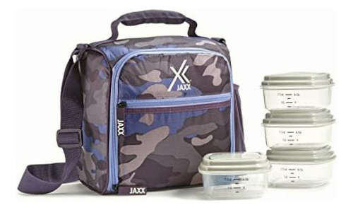 Jaxx, By Fit + Fresh, 5pc Meal Prep Insulated Lunch Bag With