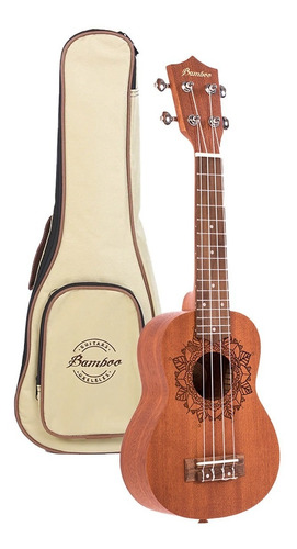 Ukelele Soprano Bamboo Natural U-21 Kailua Con Funda Y Pua