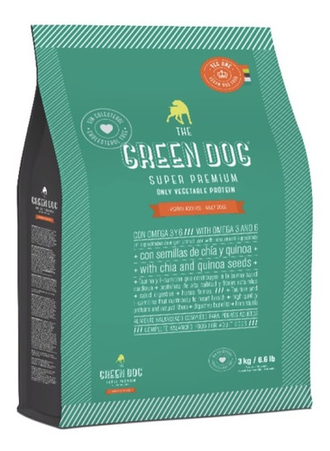 Alimento Vegano The Green Dog Adulto Med/gr 3kg Fdm