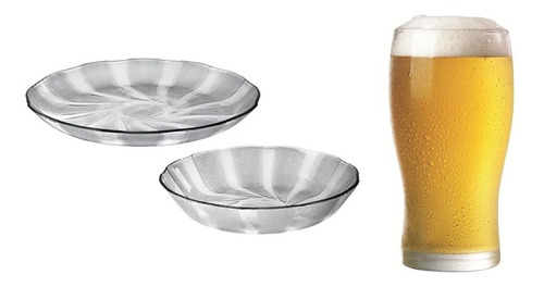 Combo 12 Platos Playos Galaxia+ 6 Hondos+ 12 Vasos Pinta