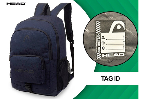 Mochila Porta Notebook Head Urbana Portabotella 2 Divisiones Color Negro Diseño De La Tela Liso