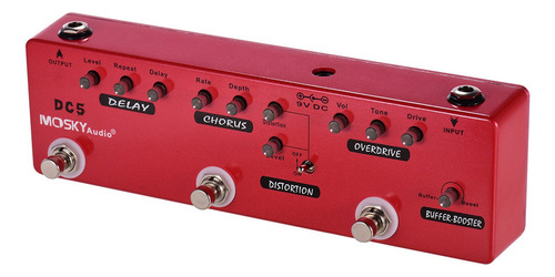 Mosky Dc5 6-en-1 Guitarra Multi-efectos Pedal Delay + Chorus