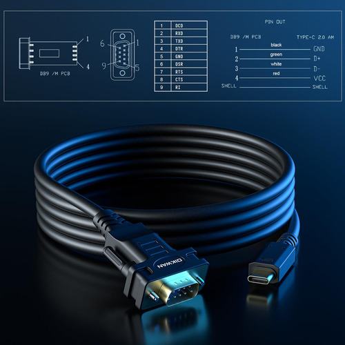 Ble Adptdor De Puerto Serie Usb Tipo A Rs232 Db9