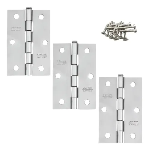 Dobradiça Canto Ferro Zincado 4 Poleg. Silvana 850 Kit 3 Pçs