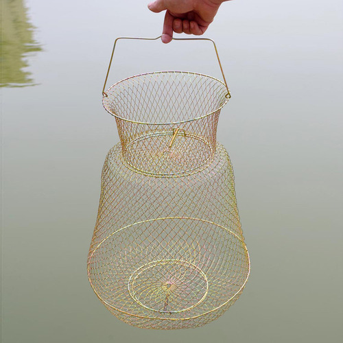 Nova Cesta De Pesca Plegable Con Red De Metal, Jaula