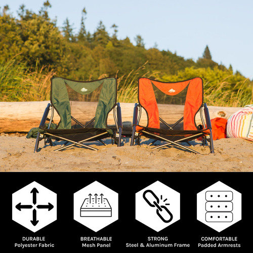 Silla Plegable Camping Acero Aluminio 113kg Low Profile Negro