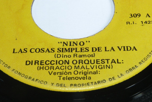 Jch- Nino Las Cosas Simples De La Vida Tema Telenovel 45 Rpm