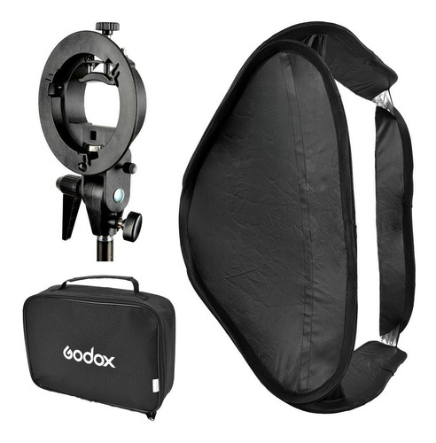 Imagen 4 de 4 de Softbox Autoarmable Plegable Godox 80x80cm C/ Rotula + Funda