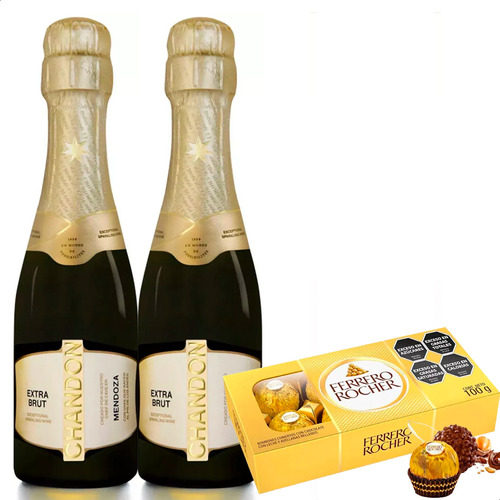 Chandon Champagne Extra Brut X2 + Ferrero -regalo Enamorados