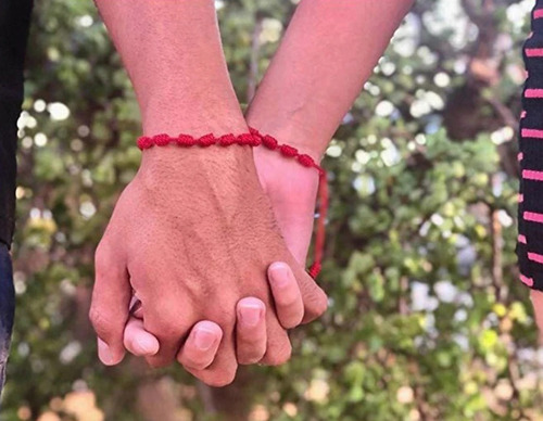 Imagen 4 de 4 de Pulsera 7 Nudos Cordel Rojo Para Protección Suerte