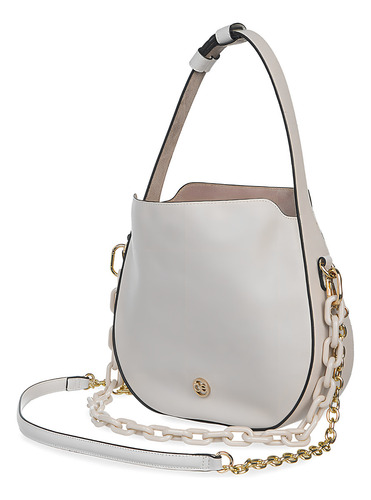 Bolsa Hobo Cloe Para Mujer Doble Función Asa Intercambiables Color Nude