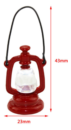 Casa De Muñecas Lámpara De Aceite Retro Miniatura Rojo