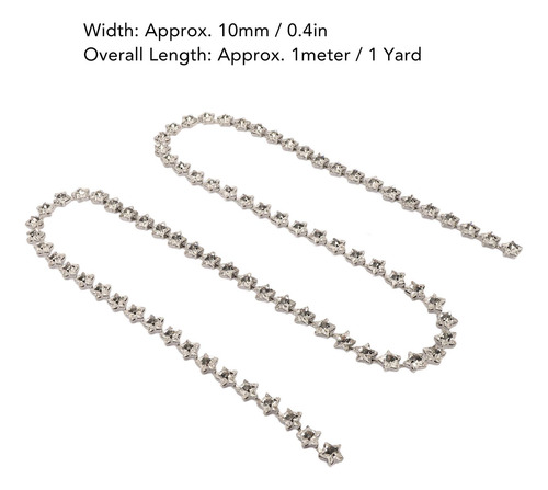 Corrente De Strass De Cristal De 1 Jarda Com Acabamento Em E
