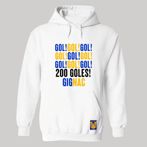 Sudadera Hombre Hoodie Tigres Uanl Gignac 200 Goles