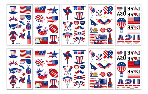 Pegatinas De Tatuaje De La Bandera De Los Estados Unidos A P