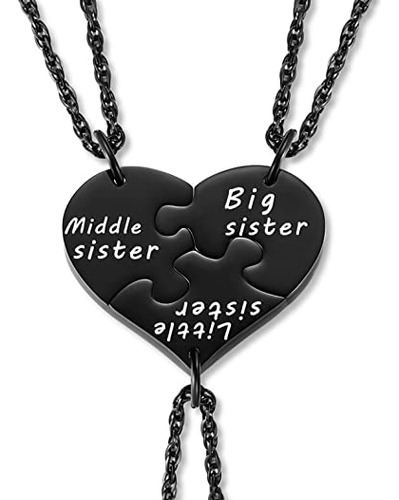 Kvekstio Juego De 3 Collares Para Hermanas, Regalo De