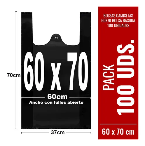comprar Bolsas Camisetas 60x70 Bolsa Basura 100 Unidades