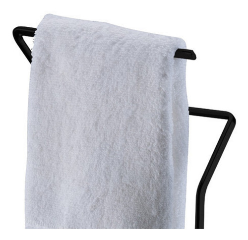 Imagem 3 de 3 de Porta Toalha De Bancada Rosto E Mãos Lavabo Aço Preto Fosco