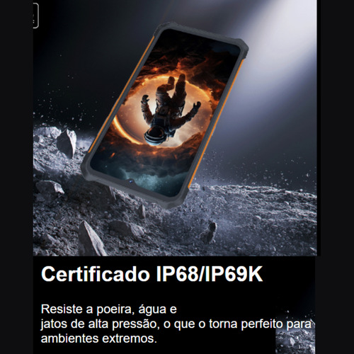 Case Cubot Kingkong Es 128/16gb (10gb Estendido) Resistente Preto Laranja