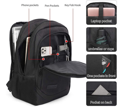 Imagen 4 de 9 de Mochila Antirrobo Para Computadora Puerto Usb Teletiendauy