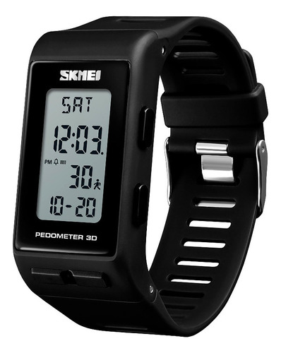Reloj Unisex Skmei 1363 Sumergible Digital Alarma Cronometro Malla Negro Fondo Blanco