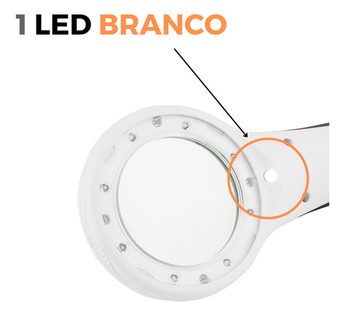 Lupa de mão led uv/branco aumento 4X Solver SLP-193