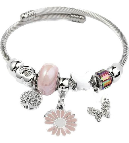 Set 4 Brazaletes De Margarita  De Colores Con Charms