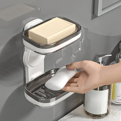 Jabonera Para Pared De Ducha, Doble Capa Para Baño