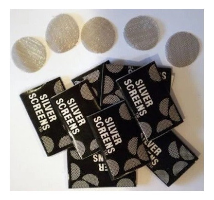 Pack 100 Rejillas, 20 Sobres, Filtro Para Pipa Y Bong Pack 5 Pzas Plateado