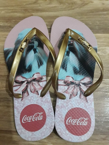 Kit C/10 Rasteirinha Chinelo Feminino Coca Cola Atacado