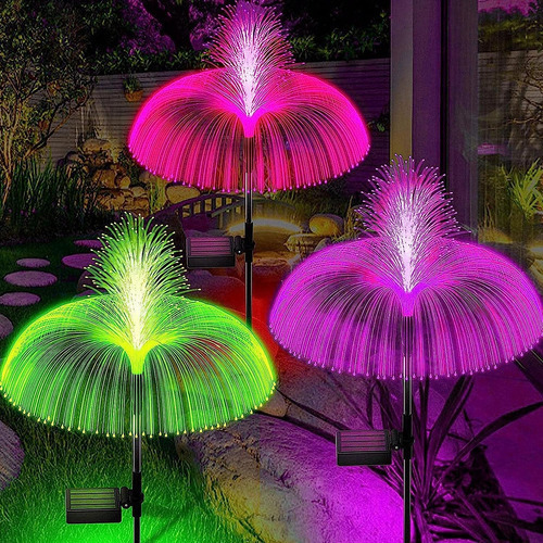 3 Pack Solar Fuegos Artificiales Luces Al Aire Libre Jardín,