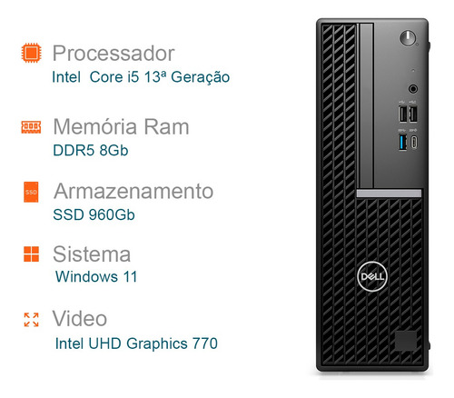 Desktop Dell Optiplex Core I5 13 Geração 8gb Ddr5 Ssd 1tb