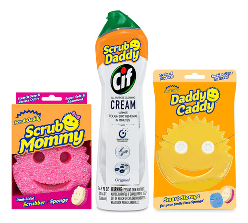 Kit De Productos De Limpieza Scrub Daddy Scrub Mommy + Cif