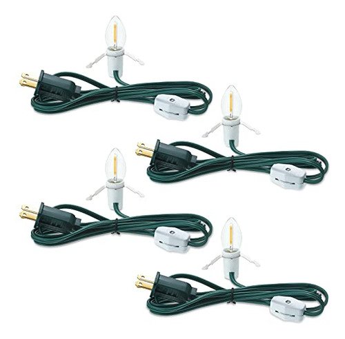 4 Pcs Single Light Replacement Clip In Lamp Cord For Ch...