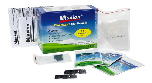 Panel Mission 3 En 1 Para Detección De Lípidos - Caja Con 25 Negro