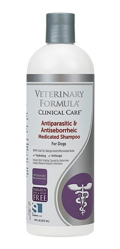 Shampoo Medicado Antiparasitario Antiseborreico Perros 473ml