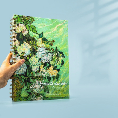 Sketchbook Block De Dibujo Cuaderno 29 X 21 Cm Color Flor rosa verde