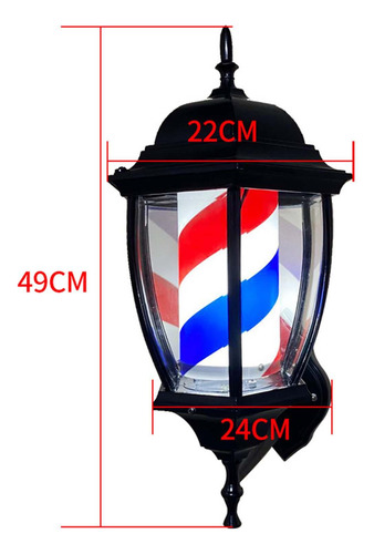 Poste De Barbero, Iluminación Giratoria, Impermeable,
