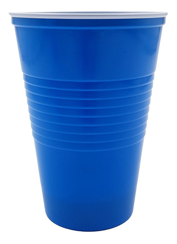 Vasos Descartable Plastico Azul 500c Americano Beerpong X100