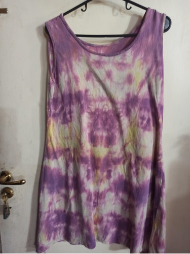 Vestido Musculosa Algodon Rayado L Estira Xl Cuello Redondo 