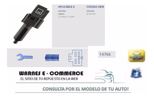 Bulbo Stop Freno Chevrolet Captiva Diesel 2.2 Nafta 2.4 - Md