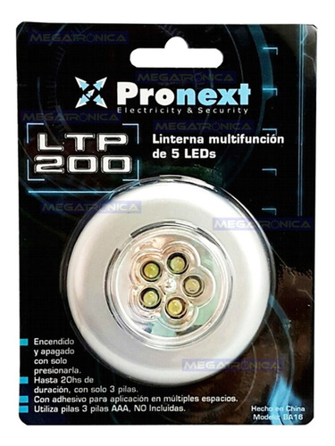 Linterna Led Touch Pronext Ltp200 Auto Casa Camping 5 Leds