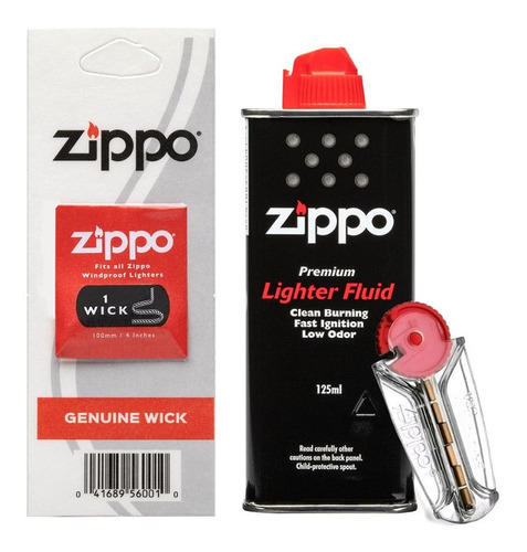 Combo Kit Para Encendedores Zippo Bencina + Piedras + Mecha