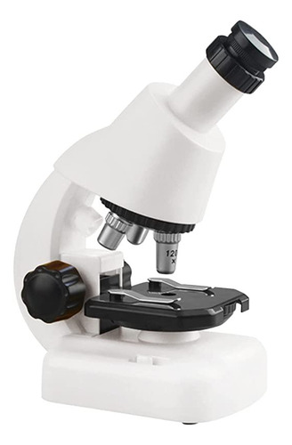 Microscópio Infantil Biológico Portátil 100x - 400x - 1200x Cor Branco