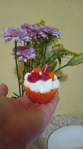 Velas Cupcake. Velas Postre Aromáticas Artesanales 3pz